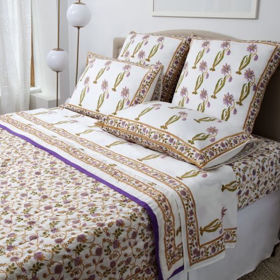 Florence-Gina Bedding Collection - Lilac/Green